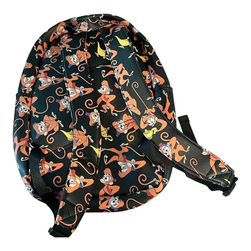 Disney Aladdin Abu‎ Monkey Mini Backpack Black Print Genie Magic Lamp